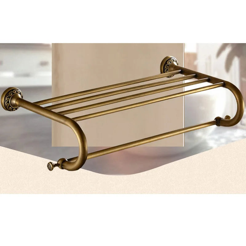 Bathroom Accessories set Antique Brass Collection Carved Bathroom Products wall mounted brass bathroom hardware set