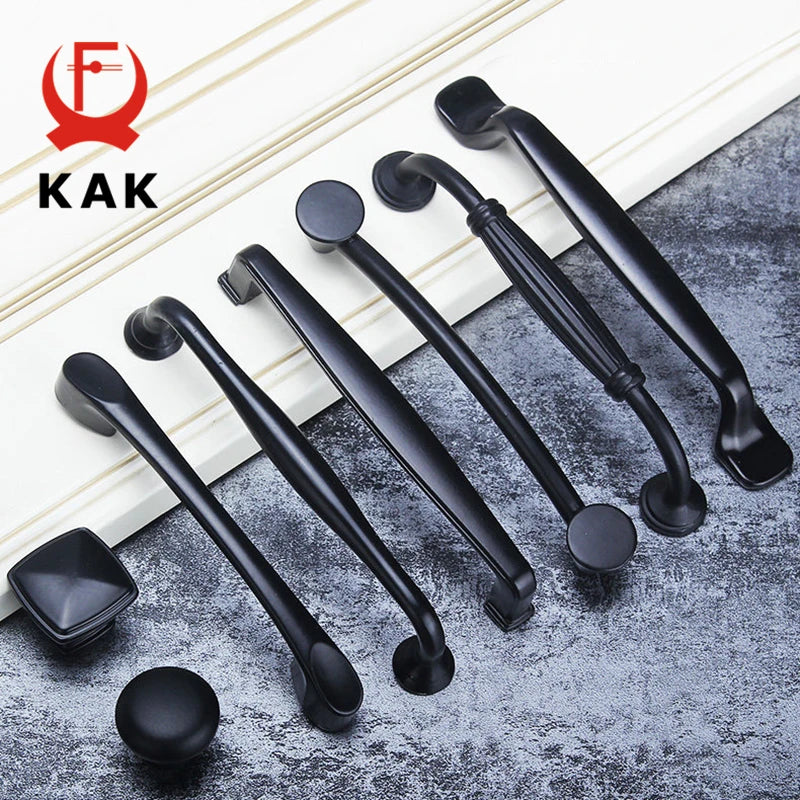 KAK Zinc Alloy Modern Cabinet Handles Kitchen Cupboard Door Pulls Drawer Knobs Handles Wardrobe Pulls Furniture Handle Hardware