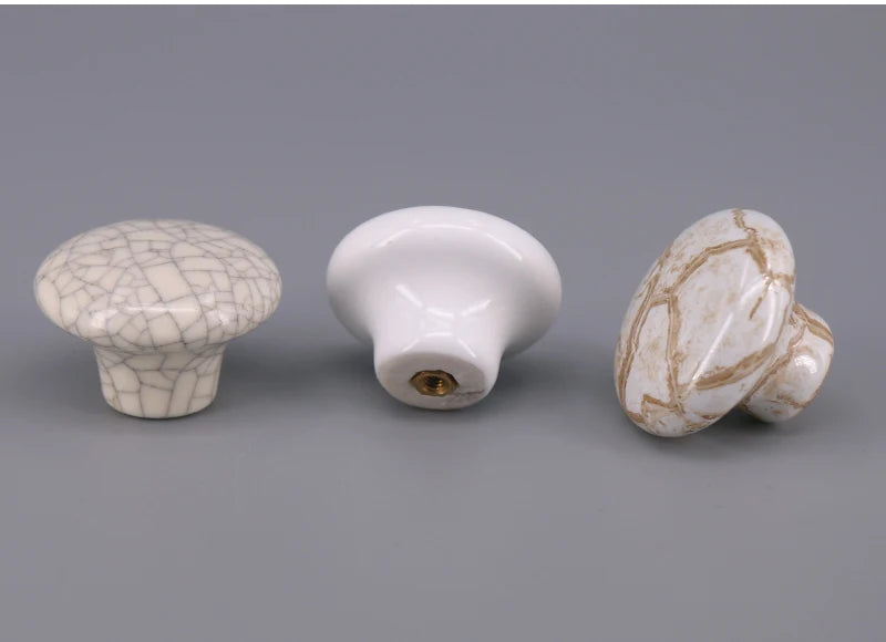 1PCS Round Ceramic Knobs used for Cabinet Doors, Drawers, Chests, Decorative Kids Room White/Crackle/Marble Knob pull Handle