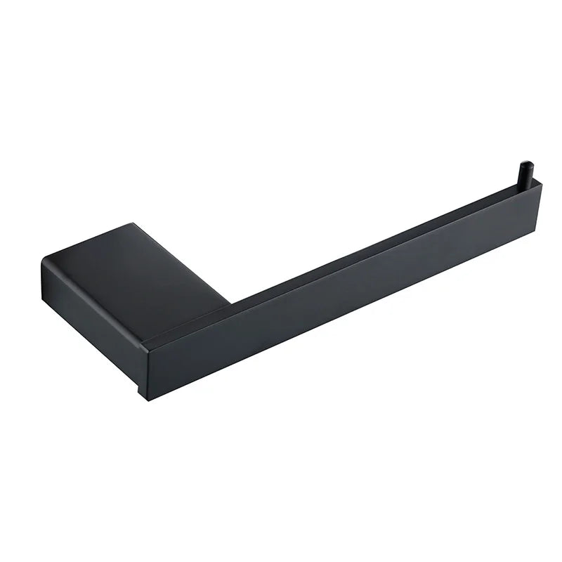 Bathroom Accessories Hardware Set Matte Black SUS304 Stainless Steel Paper Holder Toothbrush Holder Towel Bar Bath Shelves