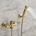 Bathroom Bamboo Bath Shower Faucets Set Bathtub Faucet Water Mixer Crane Tap Antique Bronze Finished with Hand Shower EL740