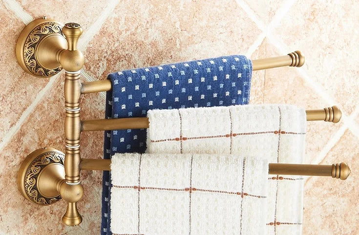 Bathroom Accessories set Antique Brass Collection Carved Bathroom Products wall mounted brass bathroom hardware set