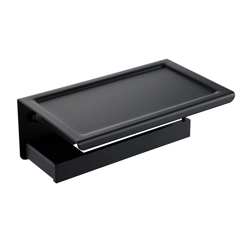 Bathroom Accessories Hardware Set Matte Black SUS304 Stainless Steel Paper Holder Toothbrush Holder Towel Bar Bath Shelves