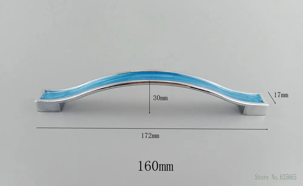 Modern Blue Resin Furniture Handles Kitchen Cabinets Drawer Wardrobe Cupboard Pull Door Knobs Dresser Children's Room Handles