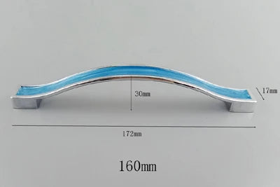 Modern Blue Resin Furniture Handles Kitchen Cabinets Drawer Wardrobe Cupboard Pull Door Knobs Dresser Children's Room Handles