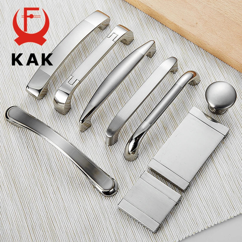 KAK Zinc Alloy Modern Cabinet Handles Kitchen Cupboard Door Pulls Drawer Knobs Handles Wardrobe Pulls Furniture Handle Hardware