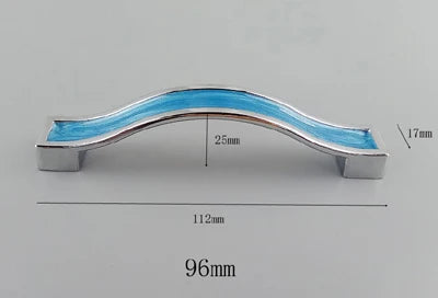 Modern Blue Resin Furniture Handles Kitchen Cabinets Drawer Wardrobe Cupboard Pull Door Knobs Dresser Children's Room Handles