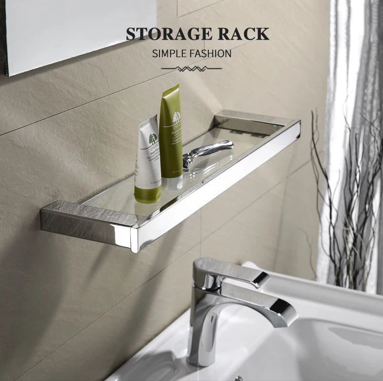 Stainless Steel Bathroom Accessories Wall Shelf Towel Bar Rack Rail Toilet Brush Roll Paper Holder Soap Dish Bathroom Hardware