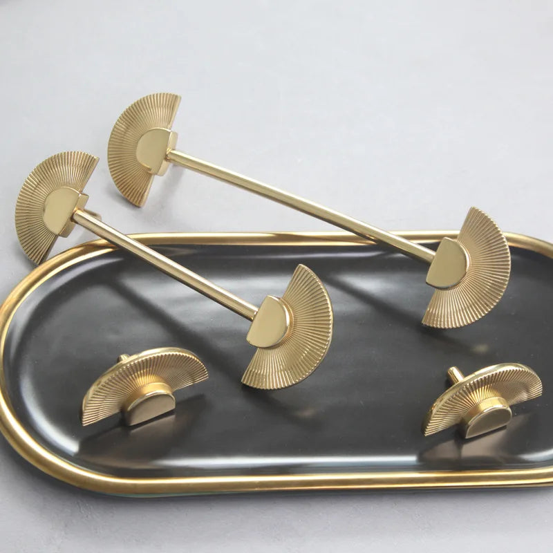 Cabinet Door Handle Pure Copper Simple Nordic Drawer Cabinet Single Hole New Chinese Light Luxury Brass Wardrobe Door Handle