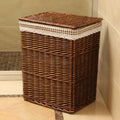 Willow Rattan Laundry Basket With Lid Dirty Laundry Storage Box Clothes Toy Storage Box Large 44x35x50cm