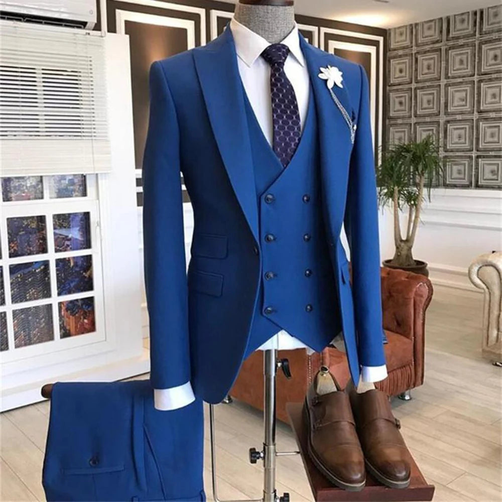2021 Burgundy Double Breasted Vest Costume Homme Men Suit For Wedding Groom Wear  Prom Best Man Blazer Slim Fit 3 Pieces Terno