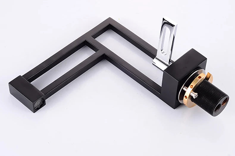 BAKALA Modern Basin Faucets Black Sink Mixer Taps Brass Bathroom Taps Square Vessel Sink Faucet Black Basin Mixer Cold Hot Water