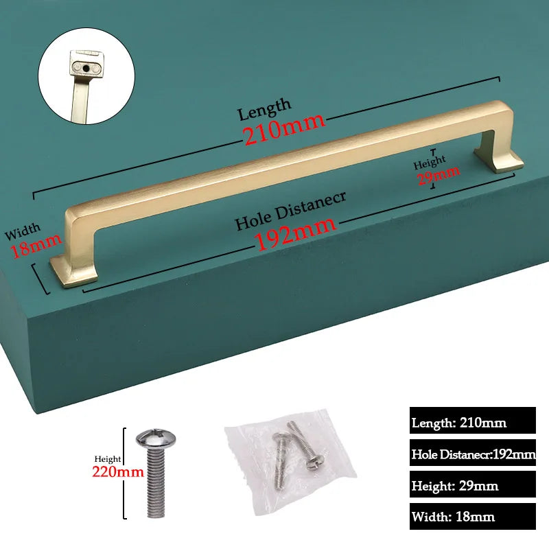 Modern Door Knobs and Handles For Interior Doors Golden Furniture Cabinets Drawers Solid Kitchen Cupboard Handles Pull