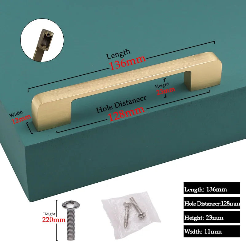 Modern Door Knobs and Handles For Interior Doors Golden Furniture Cabinets Drawers Solid Kitchen Cupboard Handles Pull