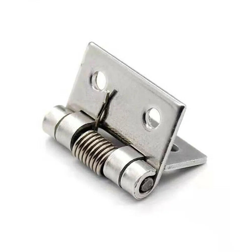 2pcs 1/1.5/2/3Inch Silver Spring Door Hinge Stainless Steel Self Closing Design Windows Cabinets Boxes Household Hardware