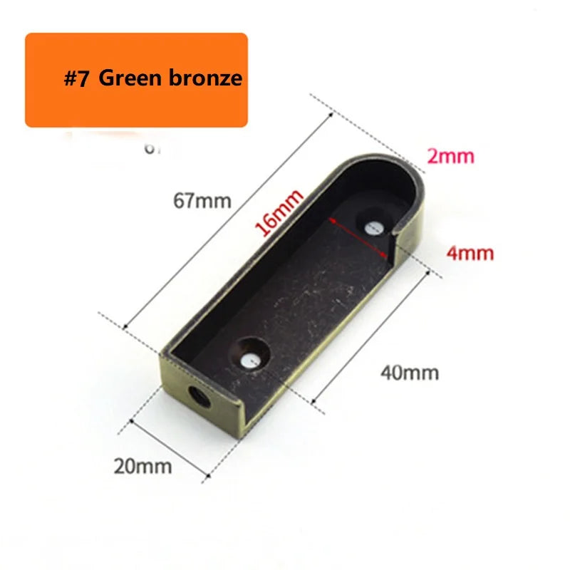 2Pcs Zinc Alloy Oval Wardrobe Rail Bracket Wall Mounted 16 mm Hanging Rod End Supports Closet Tube Pipe Brackets