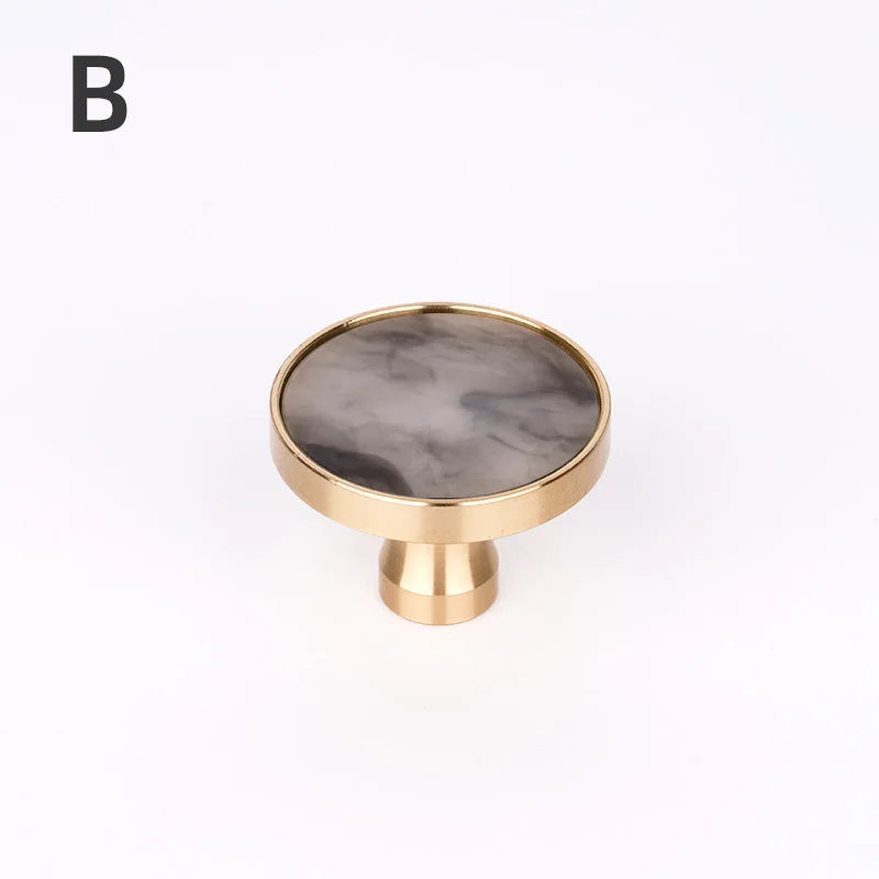 Brass Door Knobs and Handles for Cabinet  Shell Resin Elegant Furniture Handles Kitchen Cupboard Drawer Pulls Wall Hanging Hooks