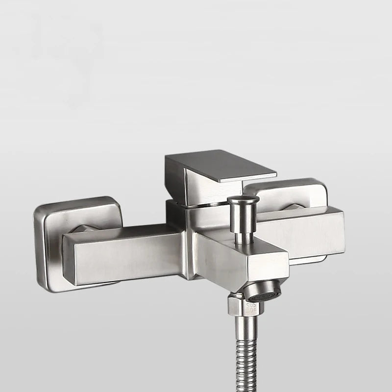 Bathroom Stainless Steel Basin Faucet Mixer Tap Bathtub Faucet Wall Hanging Hot and Cold Water Faucet Bathroom Accessories
