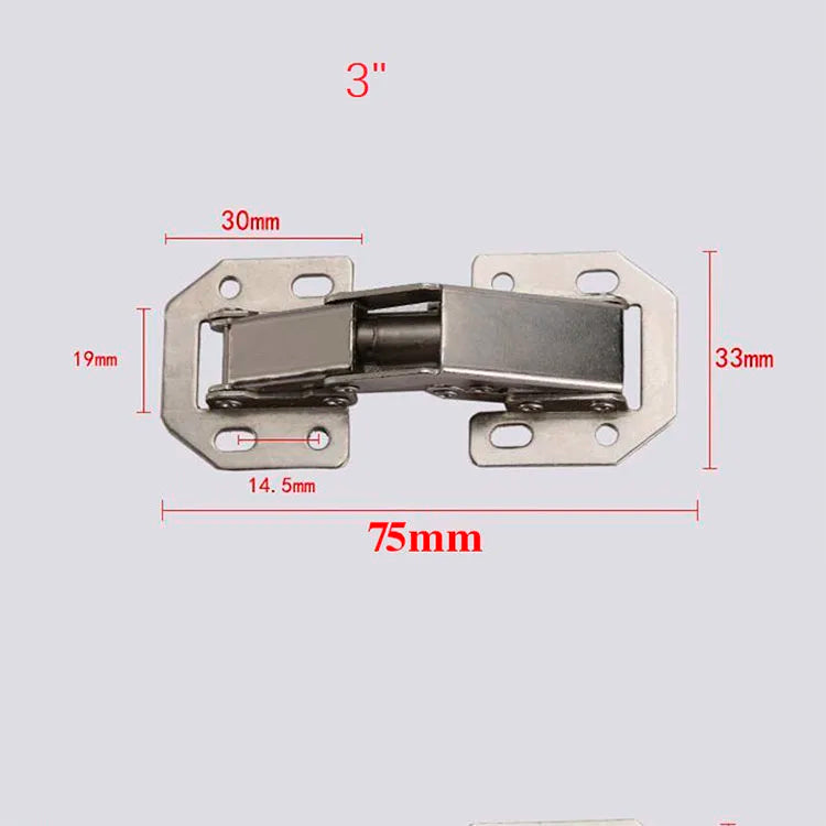 3-4 Inch 90 Degree Thicken Free Drilling Hole Cabinet Door Soft Closing Hydraulic Buffer Hinge Furniture Hardware