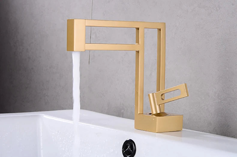BAKALA Modern Basin Faucets Black Sink Mixer Taps Brass Bathroom Taps Square Vessel Sink Faucet Black Basin Mixer Cold Hot Water