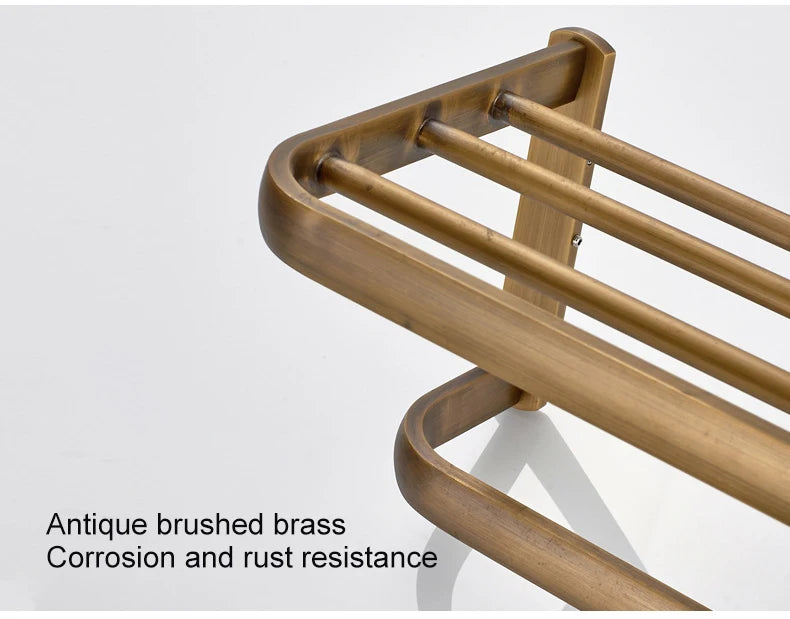 Soild brass antique bathroom accessories set towel bar shelf hook toilet paper rack brush holder mirror banheiro hardware