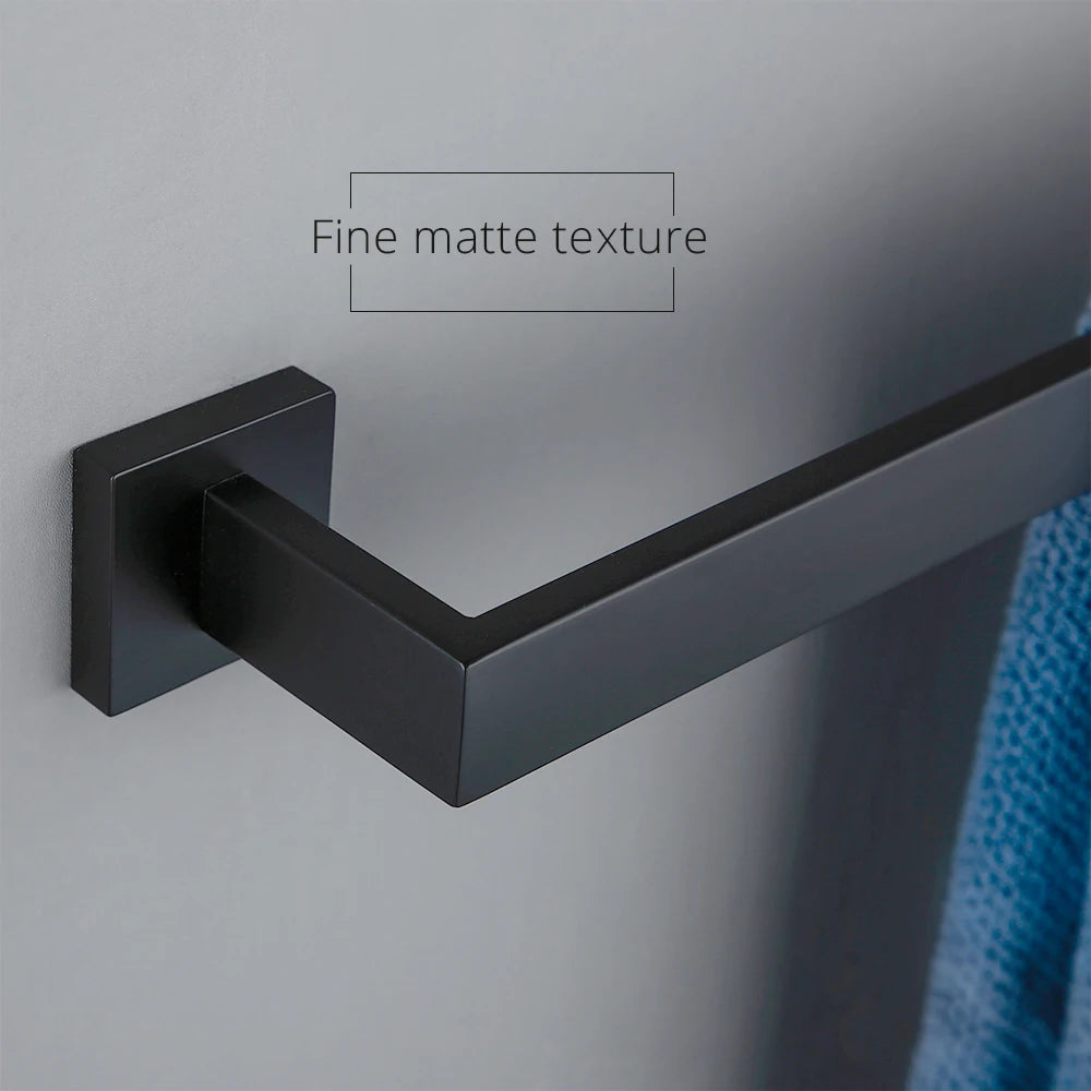 Bathroom Accessories Bathroom Hardware Set Black Robe Hook Towel Rail Bar Rack Bar Paper Holder Shelf