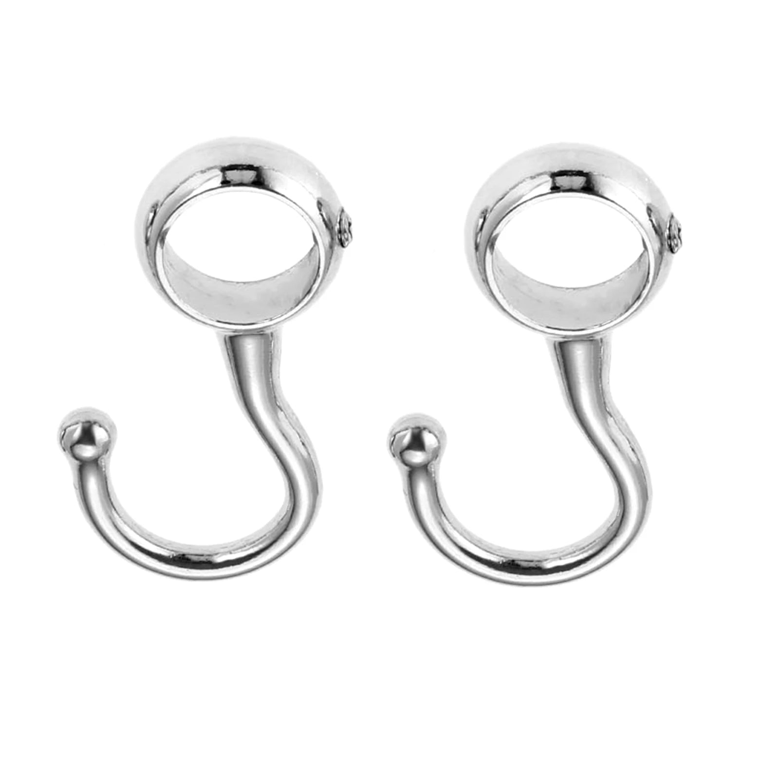 2pcs 16/19/22/25mm Wardrobe Bathroom Hanging Tube Pipe Rod Hooks Kitchen Pan Hook Bathroom Hook Hanger for Towel Clothes