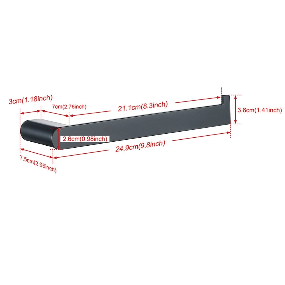 Bathroom Hardware Set Black Robe Hook Towel Rail Bar Rack Bar Shelf Tissue Paper Holder Toothbrush Holder Bathroom Accessories.