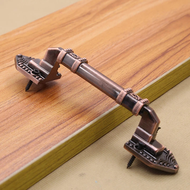 High Quality Decorative Furniture Wood Barn Door Handle Antique Imitate Copper Aluminum Alloy European Drawer Flush Handles