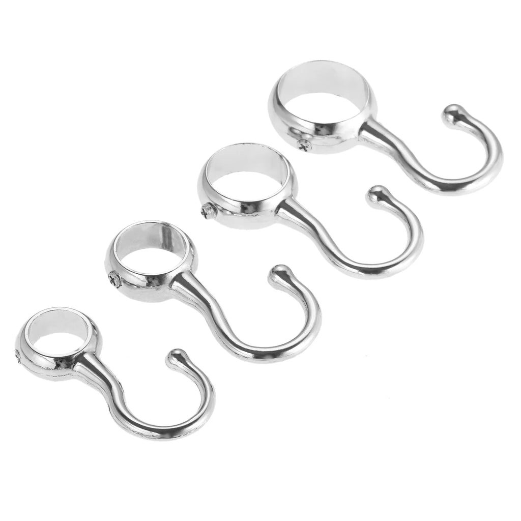 2pcs 16/19/22/25mm Wardrobe Bathroom Hanging Tube Pipe Rod Hooks Kitchen Pan Hook Bathroom Hook Hanger for Towel Clothes