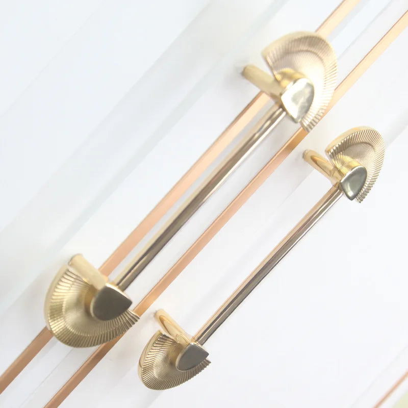 Cabinet Door Handle Pure Copper Simple Nordic Drawer Cabinet Single Hole New Chinese Light Luxury Brass Wardrobe Door Handle