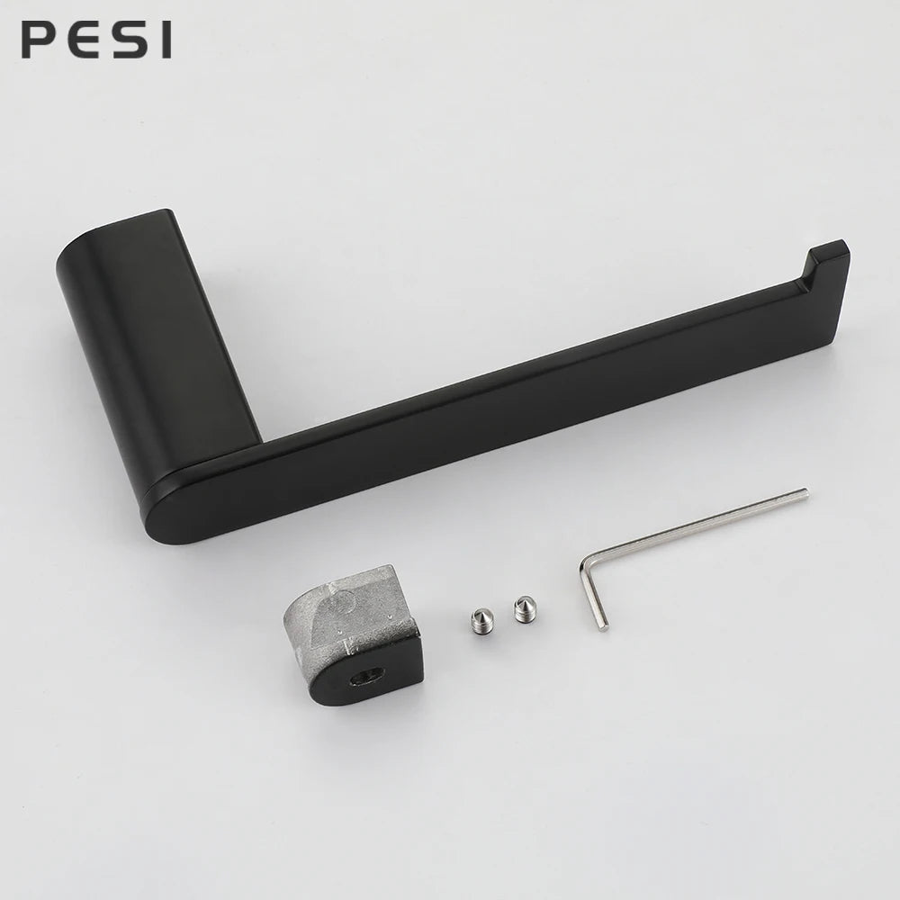 Bathroom Hardware Set Black Robe Hook Towel Rail Bar Rack Bar Shelf Tissue Paper Holder Toothbrush Holder Bathroom Accessories.