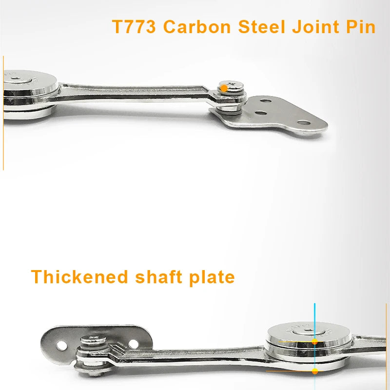 2Pcs Heavy Duty Lid Support Hinges Soft Close Folding Lid Stay Hinge Keep Lid Hinge Open for Cabinet Kitchen Wardrobe Hardware
