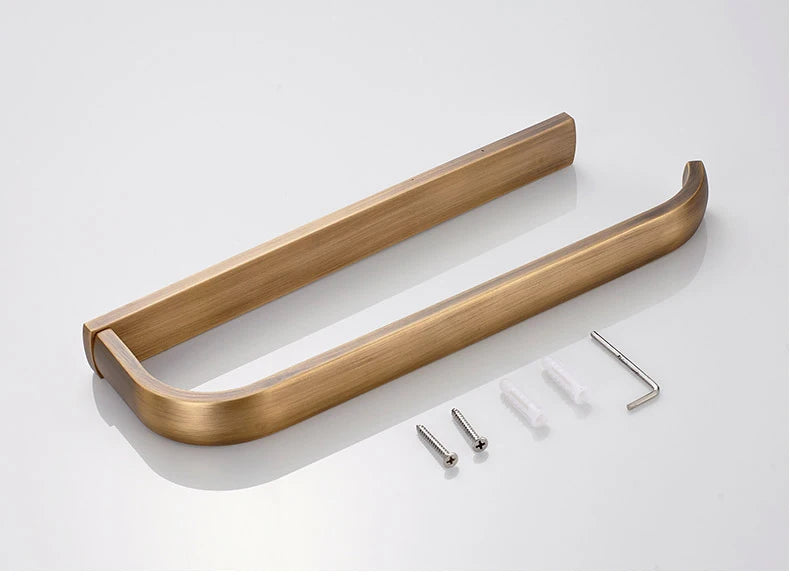 Soild brass antique bathroom accessories set towel bar shelf hook toilet paper rack brush holder mirror banheiro hardware