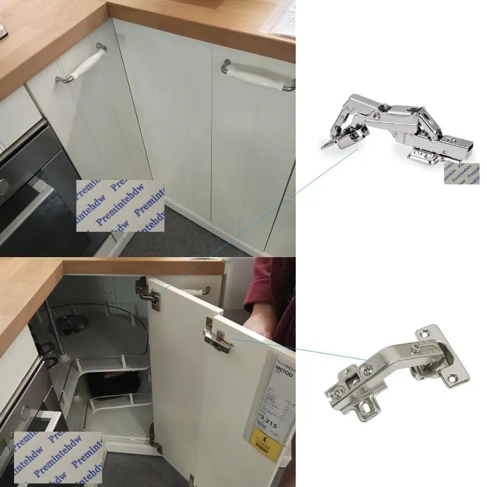 2Pcs 135 165 170 175 Degrees Hydraulic Soft Close Hinge Clip On Furniture Cabinet Cupboard Corner Bi Folding Door