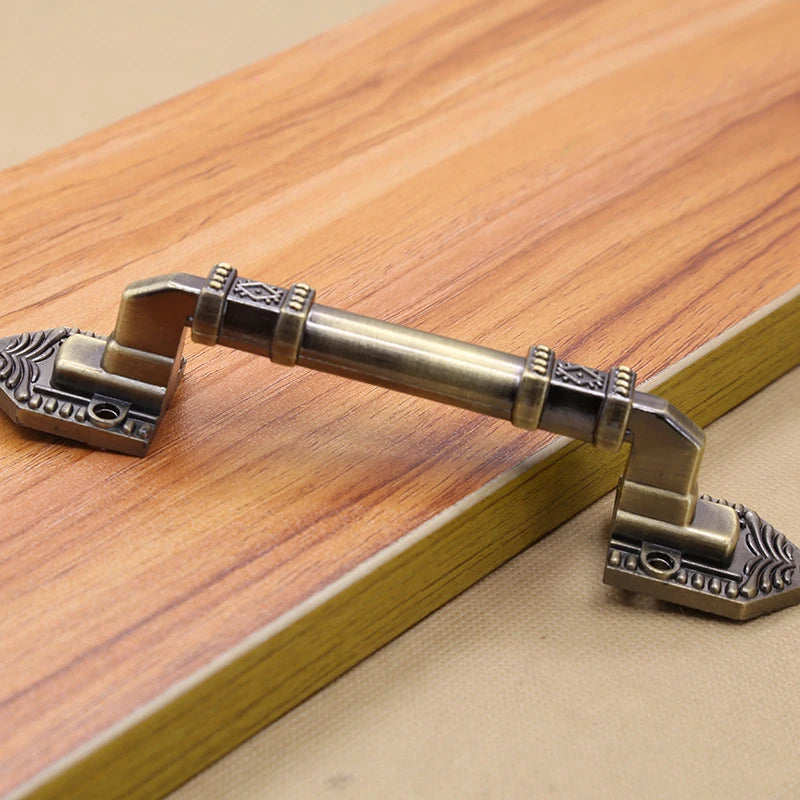 High Quality Decorative Furniture Wood Barn Door Handle Antique Imitate Copper Aluminum Alloy European Drawer Flush Handles