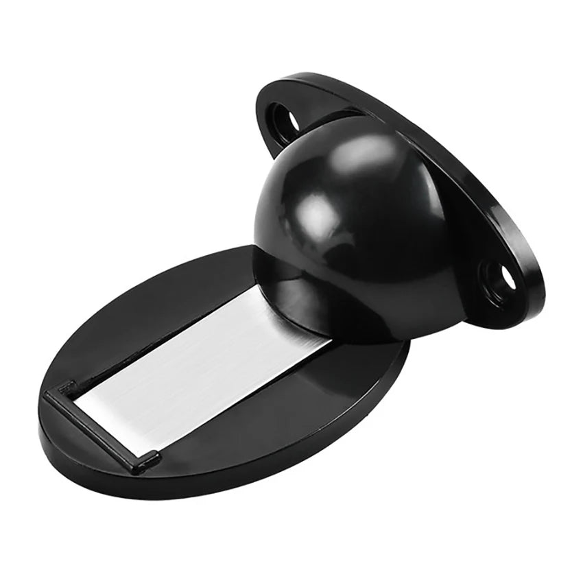 Door Stopper, Magnetic Door Stop White, Black Plastic Door Catch, Self Adhesive & Drilling Door Holder for Bedroom Bathroom