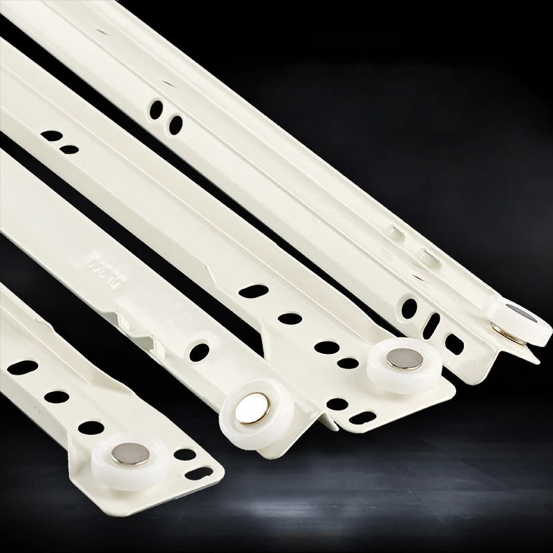 1set Drawer Track Slides Two Cabinet Rails Thickening Computer Table Chute Clothing Cabinets Keyboard Roller Pulley Furniture