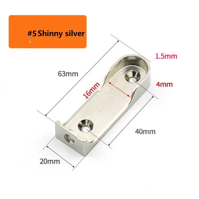 2Pcs Zinc Alloy Oval Wardrobe Rail Bracket Wall Mounted 16 mm Hanging Rod End Supports Closet Tube Pipe Brackets
