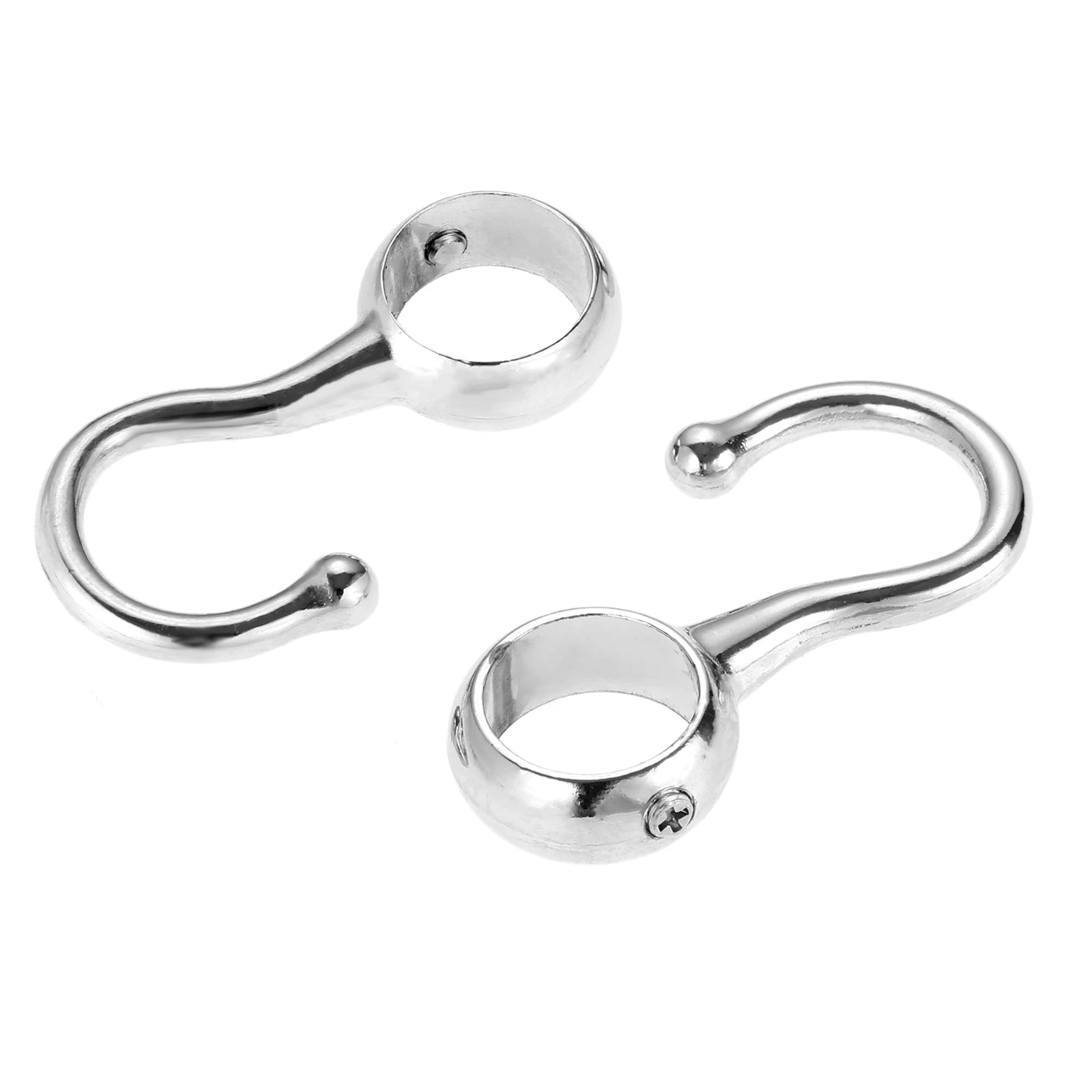 2pcs 16/19/22/25mm Wardrobe Bathroom Hanging Tube Pipe Rod Hooks Kitchen Pan Hook Bathroom Hook Hanger for Towel Clothes