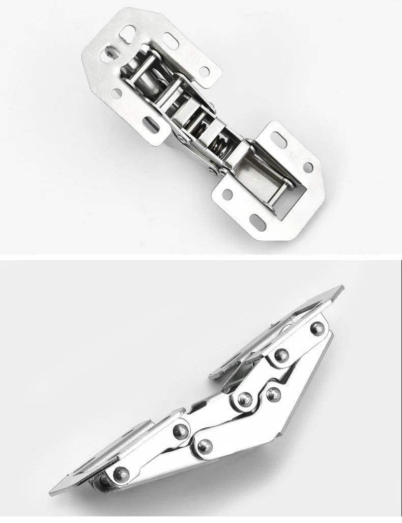 KAK 90 Degree Cabinet Hinges 3 Inch No-Drilling Hole Soft Close  Spring Hinge Cupboard Door Furniture Hardware With Screws