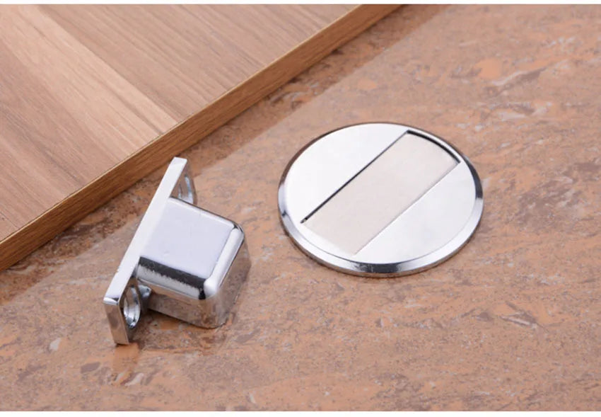 Magnetic Door Stop, Hidden Magnetic Door Stopper,Zinc Alloy,Floor Mount Self Adhesive & Punched Door Catch Doorstop,самозажимной