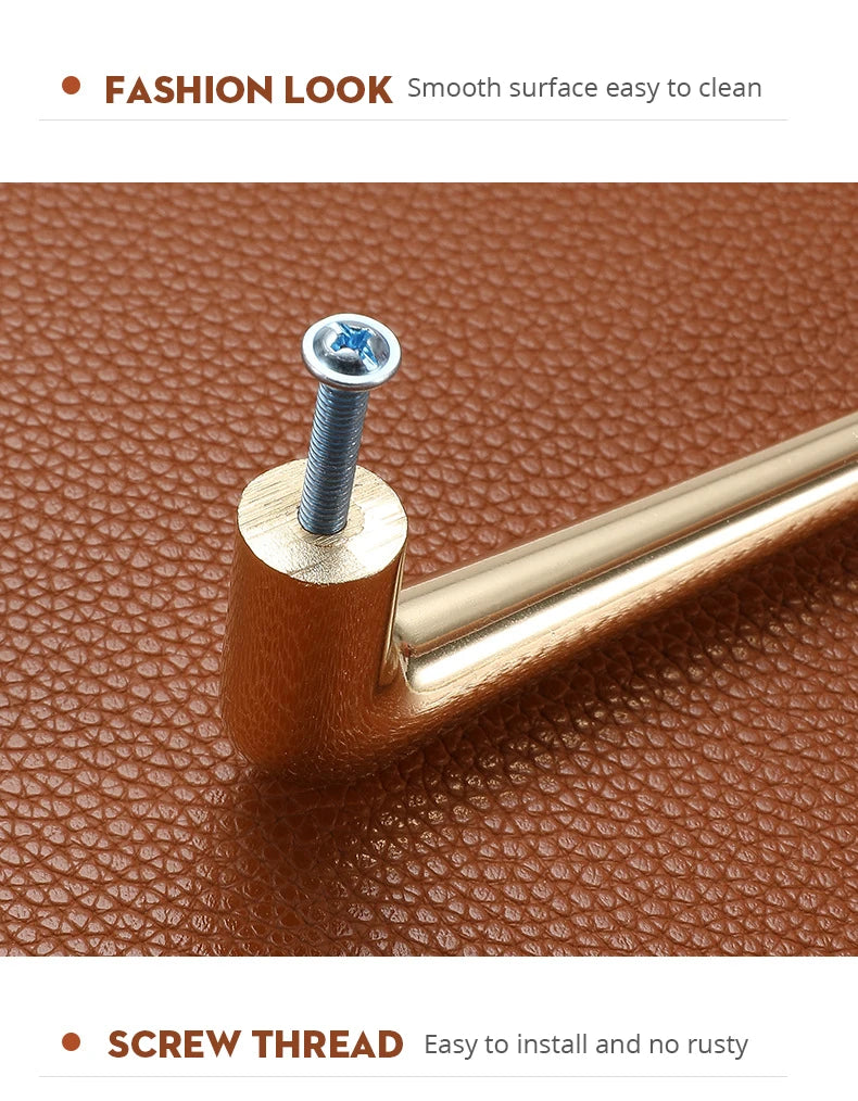 KAK European Style Bright Gold Cabinet Handles Drawer Knobs Kitchen Handle Cupboard Door Pulls Furniture Handle Cabinet Hardware