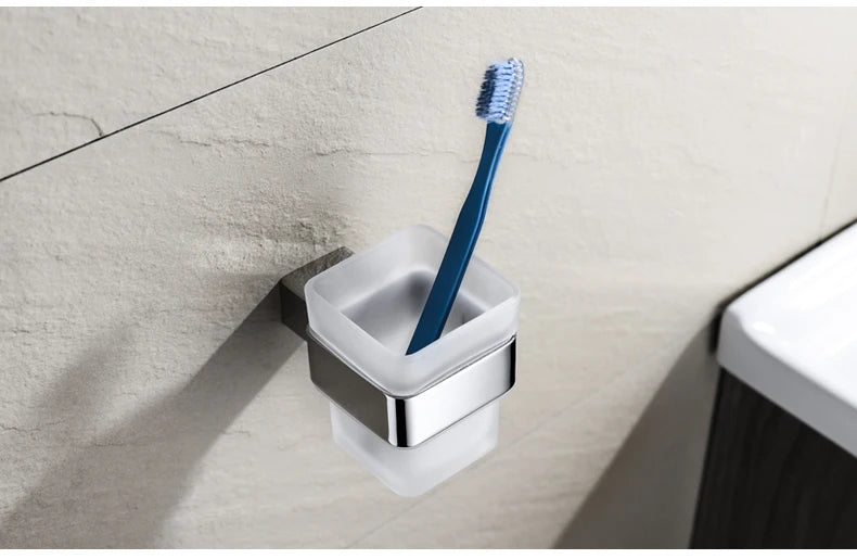 Stainless Steel Bathroom Accessories Wall Shelf Towel Bar Rack Rail Toilet Brush Roll Paper Holder Soap Dish Bathroom Hardware