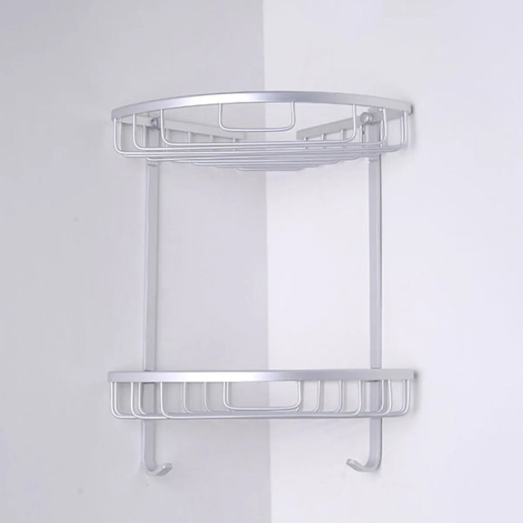 Bathroom Punch Free  Aluminum Triangular Rack Storage Organizer Corner Shelf For Shampoo Soap Cosmetic Basket Holder