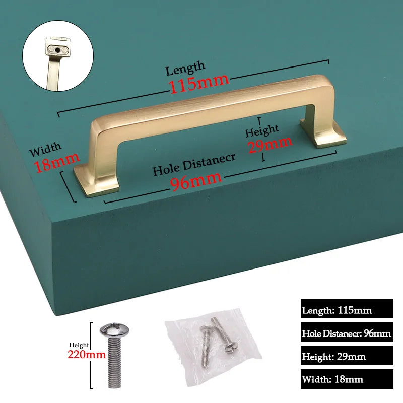 Modern Door Knobs and Handles For Interior Doors Golden Furniture Cabinets Drawers Solid Kitchen Cupboard Handles Pull