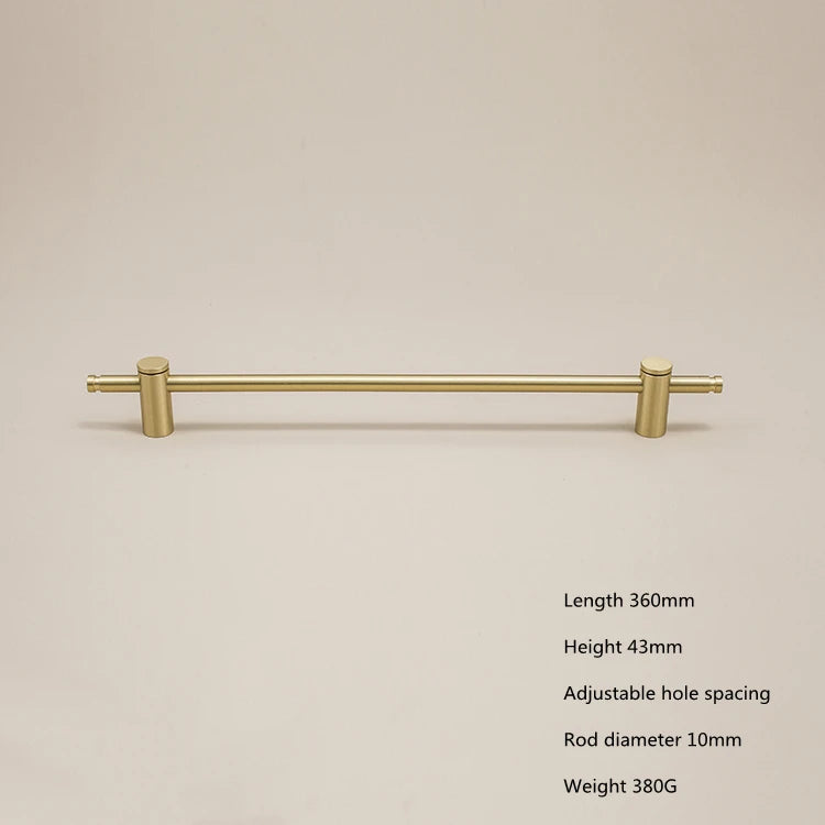Furniture Long Handles Pure Solid Brass Handle Modern Simple Golden Light Luxury Integral Wardrobe Bathroom Cabinet Long Handle