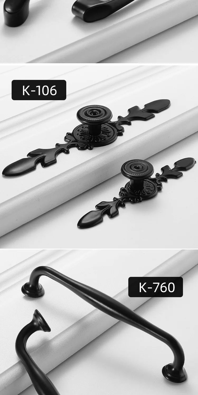 Black Handles for Furniture Cabinet Knobs and Handles Kitchen Handle Drawer Knobs Cabinet Pulls Cupboard Handles Knobs