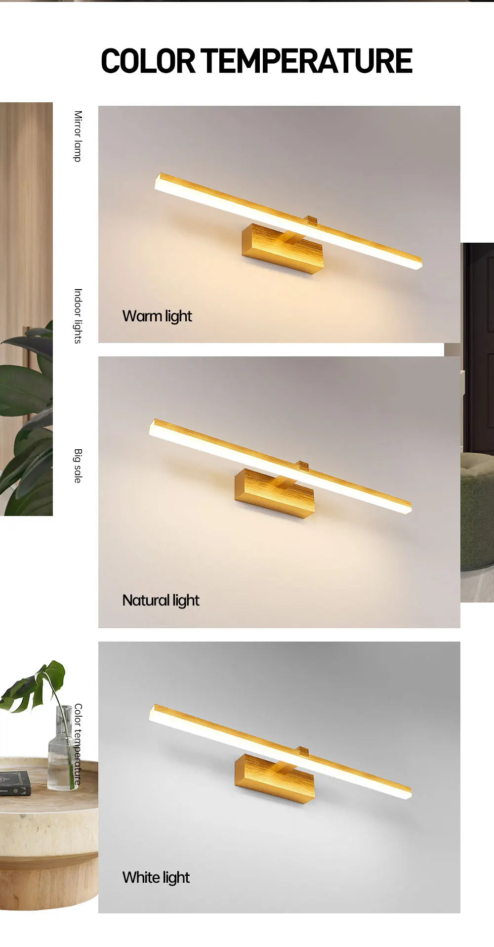Bathroom Wall Lamp Led Bathroom Lights Mirror Wall Lamp  AC90-265V Waterproof Wall Sconce Lamp for Bathroom Wall Light Fixture
