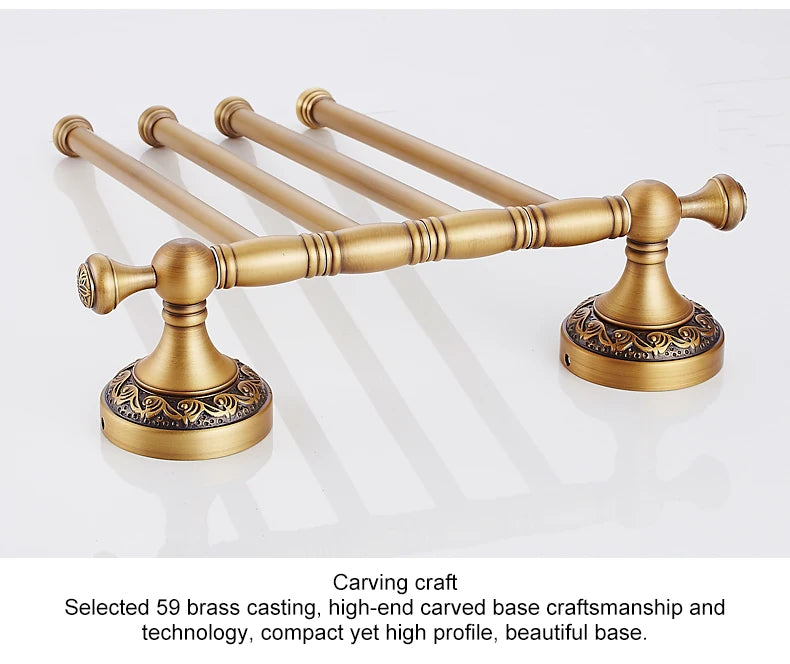 Bathroom Accessories Towel Holder Antique Bronze Movable Bath Towel Rack Bathroom Hardware 8024DH-4